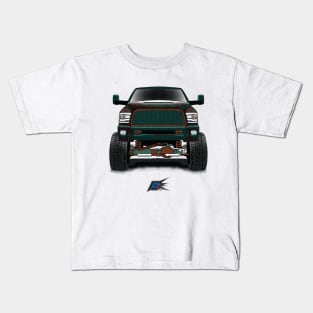 ram 2500 lifted truck green rust Kids T-Shirt